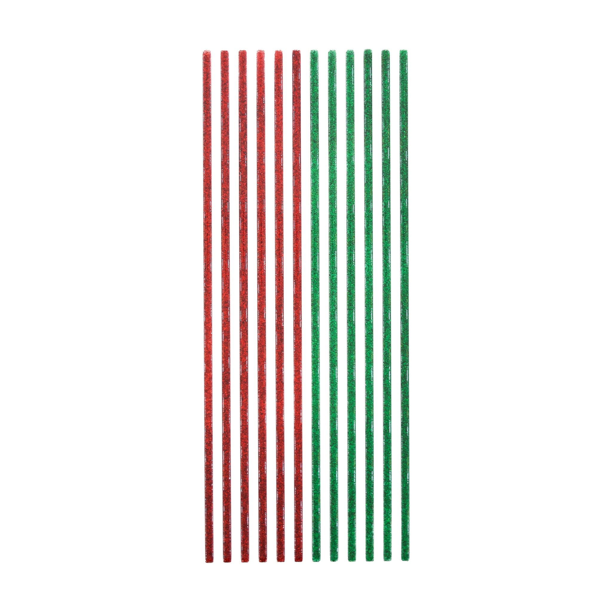 Glitter Wide Green & Red - 3D Gel Strip Stickers